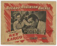 4w637 KEY LARGO LC #6 '48 close up of Lauren Bacall watching Humphrey Bogart, John Huston noir!