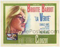 4w055 LA VERITE TC '61 close up art of super sexy Brigitte Bardot, Henri-Georges Clouzot