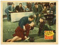 4w660 LEAVE HER TO HEAVEN LC '45 Vincent Price watches Cornel Wilde hold Jeanne Crain in courtroom