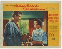 4w694 MAGNIFICENT OBSESSION LC #3 '54 blind Jane Wyman w/Rock Hudson, Douglas Sirk directed!