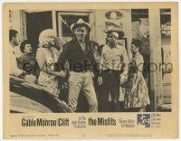 4w006 MISFITS LC #2 '61 Clark Gable, sexy Marilyn Monroe & Montgomery Clift after fight!