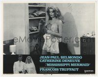 4w717 MISSISSIPPI MERMAID LC #7 '70 Francois Truffaut, c/u of sexy Catherine Deneuve in nightie!