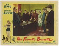 4w733 MY FAVORITE BRUNETTE LC #5 '47 Bob Hope, Dorothy Lamour & Peter Lorre in crowded office!