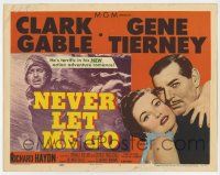 4w088 NEVER LET ME GO TC '53 Clark Gable & pretty Gene Tierney get married!