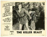 4w775 PANTHER GIRL OF THE KONGO chapter 3 LC '55 Phyllis Coates menaced by very fake Killer Beast!
