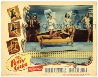4w781 PETTY GIRL LC #5 '50 sexy Joan Caulfield on couch with five other half-dressed models!