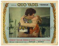 4w792 QUO VADIS LC #7 '51 close up of Robert Taylor kissing beautiful Deborah Kerr!
