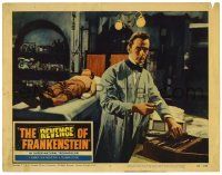 4w806 REVENGE OF FRANKENSTEIN LC #5 '58 Francis Matthews in lab by monster on operating table!
