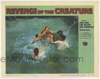 4w808 REVENGE OF THE CREATURE LC #3 '55 four men in water tie up the monster with rope!