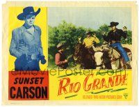 4w813 RIO GRANDE LC '49 Sunset Carson held at gunpoint on horseback, six-gun fury rages!