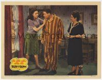 4w815 RISE & SHINE LC '41 Linda Darnell comforts Jack Oakie in his pajamas looking out window!