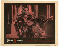4w826 SAINT JOAN LC #3 57 Jean Seberg as Joan of Arc & Richard Todd, directed by Otto Preminger