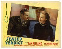 4w832 SEALED VERDICT LC #3 '48 shocked Army officer Ray Milland stares at Florence Marly!