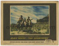 4w834 SEARCHERS LC #8 '56 John Ford, great image of John Wayne in Monument Valley from one-sheet!