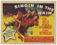 4w134 SINGIN' IN THE RAIN TC '52 classic art of Gene Kelly, Donald O'Connor & Debbie Reynolds!
