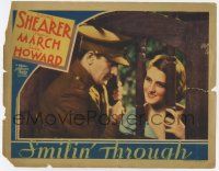 4w857 SMILIN' THROUGH LC '32 close up of Norma Shearer & Fredric March separated by gate!