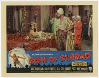 4w867 SON OF SINBAD LC '55 Howard Hughes, Vincent Price stares at sexy harem girl on bed!