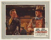 4w967 WAR WAGON LC #8 '67 great close up of Kirk Douglas talking to John Wayne in saloon!