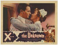 4w990 X THE UNKNOWN LC #1 '57 English Hammer horror, romance during a lull in the action!