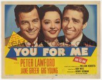 4w177 YOU FOR ME TC '52 should pretty Jane Greer marry Peter Lawford or Gig Young, money or love?
