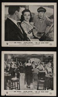 4x081 LAS VEGAS STORY 2 English FOH LCs '52 both with sexy Jane Russell, Brad Dexter with gun!