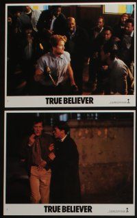 4x936 TRUE BELIEVER 8 8x10 mini LCs '89 James Woods, Robert Downey Jr., someone got away w/murder!