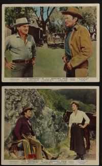4x002 BRAVADOS 8 color English FOH LCs '58 full-length art of cowboy Gregory Peck & Joan Collins!