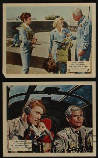 4x042 LADY TAKES A FLYER 4 color English FOH LCs '58 pilot Jeff Chandler with sexy Lana Turner!