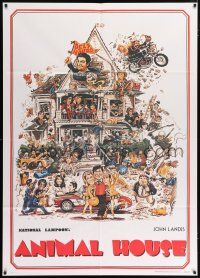 4y066 ANIMAL HOUSE 39x55 Italian commercial poster '90s John Landis classic, art by Rick Meyerowitz!