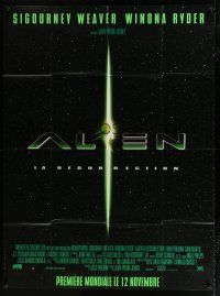 4y407 ALIEN RESURRECTION advance French 1p '97 Sigourney Weaver, Jean-Pierre Jeunet sci-fi sequel!