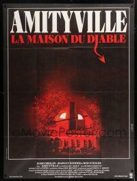 4y413 AMITYVILLE HORROR French 1p '79 great image of haunted house, for God's sake get out!
