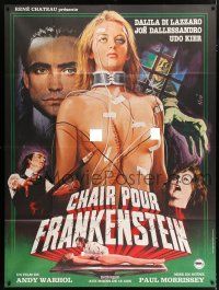 4y416 ANDY WARHOL'S FRANKENSTEIN French 1p R83 directed by Paul Morrissey, different Mascii art!