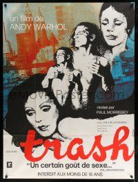 4y417 ANDY WARHOL'S TRASH French 1p '70 barechested Joe Dallessandro, Andy Warhol classic!