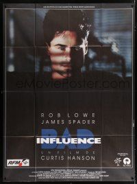 4y435 BAD INFLUENCE French 1p '90 great c/u of Rob Lowe in shadows, directed by Curtis Hanson!
