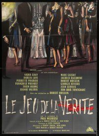 4y670 GAME OF TRUTH French 1p '61 Robert Hossein's Le jeu de la verite, cool crime art!