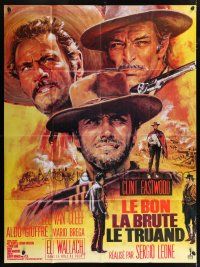 4y687 GOOD, THE BAD & THE UGLY French 1p R90s Clint Eastwood, Lee Van Cleef, Leone, Mascii art!