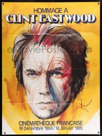 4y725 HOMMAGE A CLINT EASTWOOD French 1p '84 wonderful headshot artwork of the man himself!