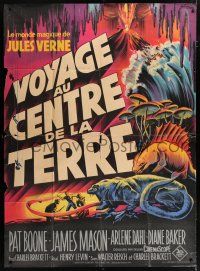 4y744 JOURNEY TO THE CENTER OF THE EARTH French 1p R60s Jules Verne, different Grinsson art!