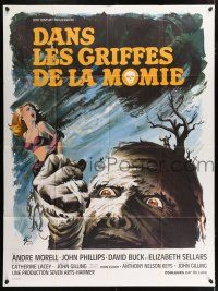 4y812 MUMMY'S SHROUD French 1p '67 Hammer horror, best different monster art by Boris Grinsson!