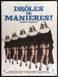 4y815 NASTY HABITS French 1p '77 Glenda Jackson as sexy nun w/tape recorder on leg!