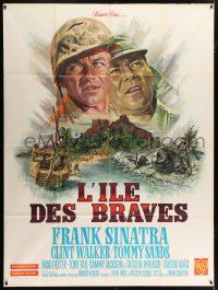 4y821 NONE BUT THE BRAVE French 1p '65 Frank Sinatra, Tatsuya Mihashi, different art by Mascii!