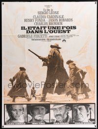 4y828 ONCE UPON A TIME IN THE WEST French 1p R70s Leone, Cardinale, Fonda, Bronson & Robards!