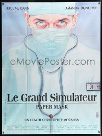 4y840 PAPER MASK French 1p '91 Delm art of Paul McGann, who poses as a doctor, someone may die!