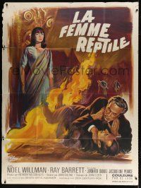 4y878 REPTILE French 1p '66 snake woman Noel Willman, different horror art by Boris Grinsson!