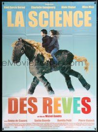4y899 SCIENCE OF SLEEP French 1p '06 fantasy image of Gael Garcia Bernal on patchwork horse!