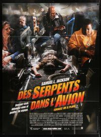 4y911 SNAKES ON A PLANE French 1p '06 Samuel L. Jackson, campy thriller, different image!