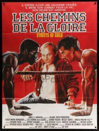 4y928 STREETS OF GOLD French 1p '86 Wesley Snipes, Adrian Pasdar, Brandauer, Gardner boxing art!