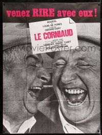 4y929 SUCKER French 1p '65 Gerard Oury's Le Courniaud, close up of Bourvil & Louis De Funes!