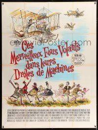 4y947 THOSE MAGNIFICENT MEN IN THEIR FLYING MACHINES French 1p '65 wacky art of early airplanes!