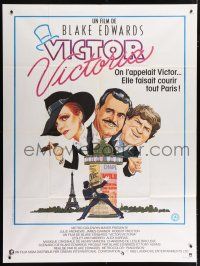 4y972 VICTOR VICTORIA French 1p '82 different art of Julie Andrews, Garner & Preston,Blake Edwards